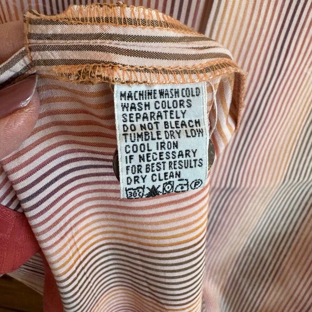 Rare Tommy Bahama 100% Silk Floral Stripe Camp Shirt M - Picture 5 of 7